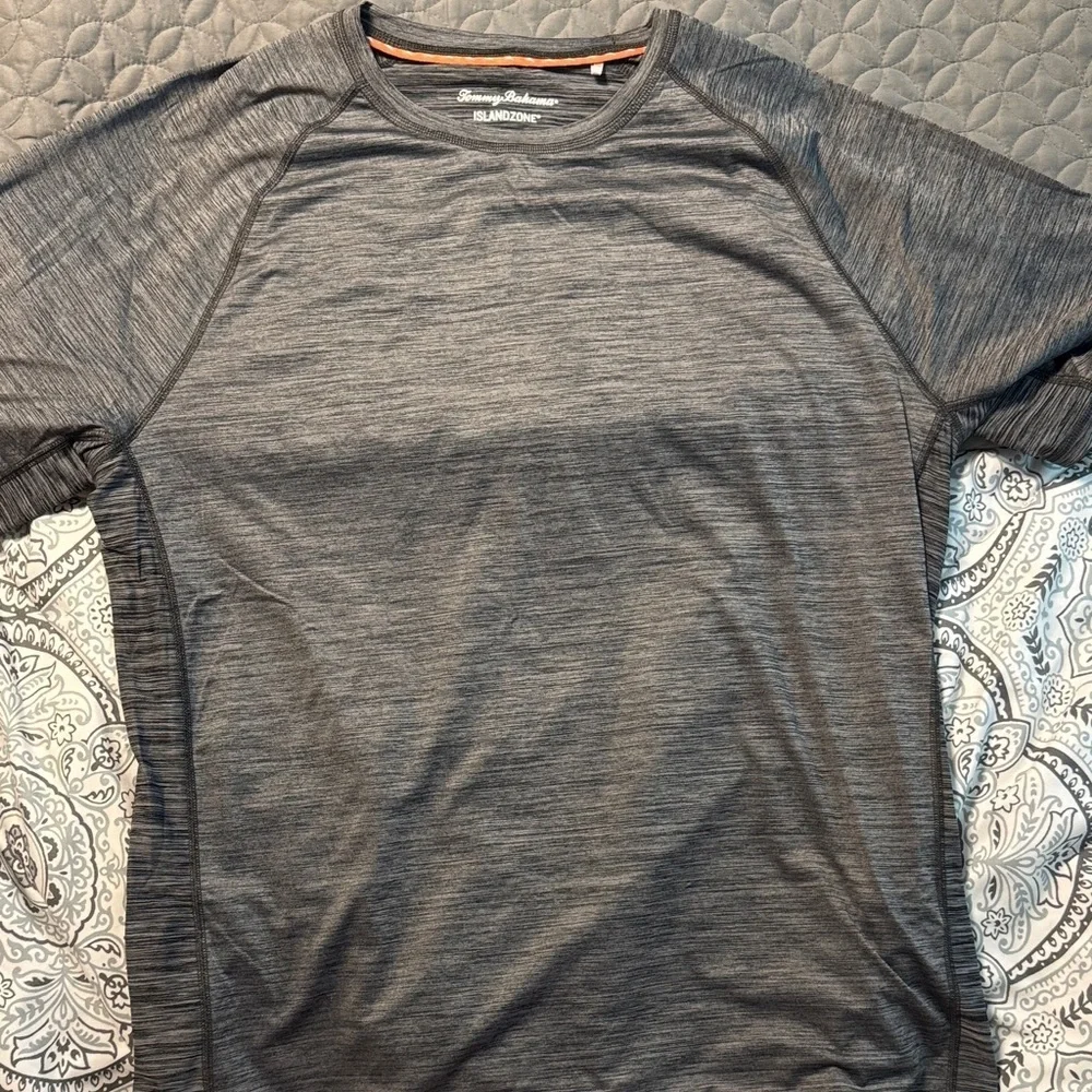 Tommy Bahama Men's Charcoal Heather Short Sleeve Tee - Picture 1 of 2